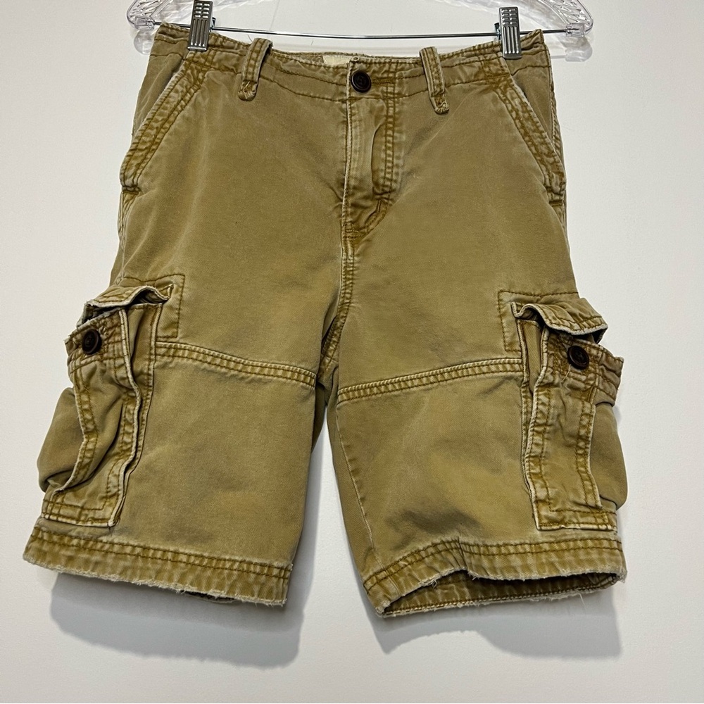 Abercrombie Kids Cargo Tan Shorts  Boys Size 14 Hiking Outdoor Camping